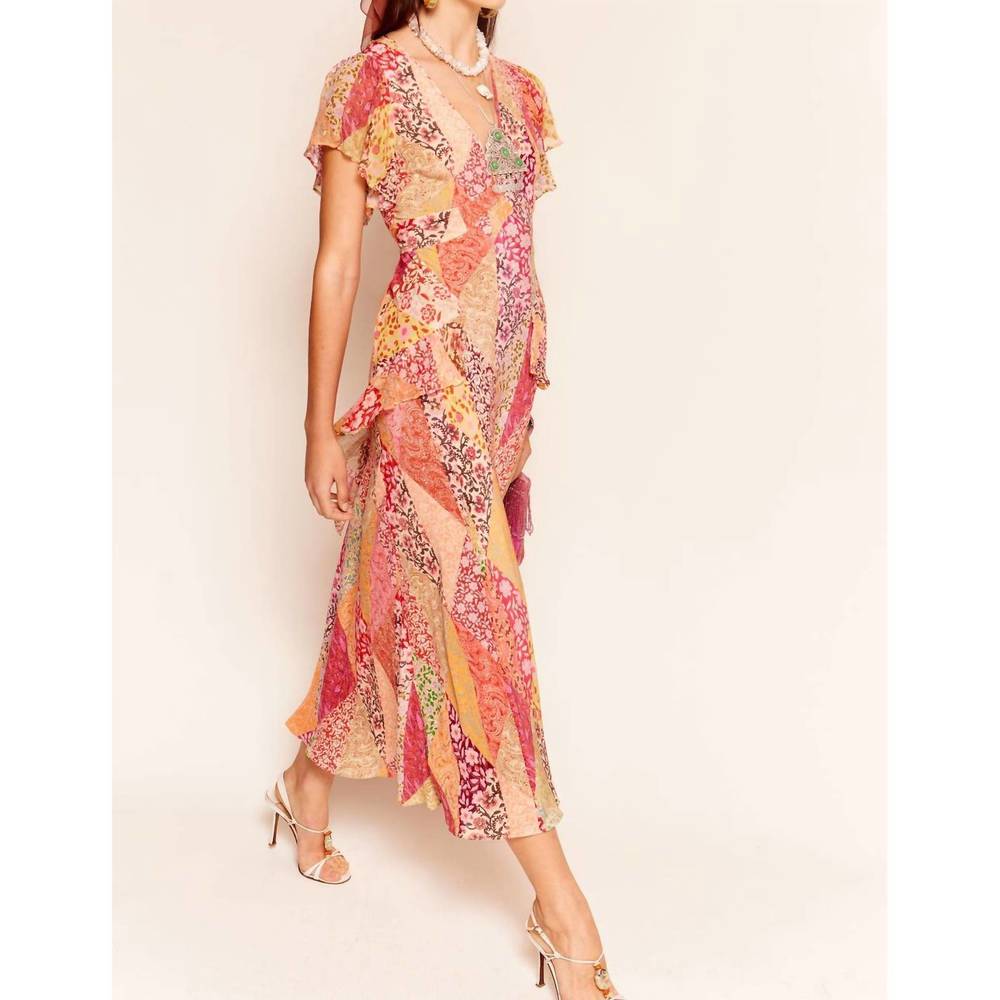 NEW RIXO evie dress in patchwork blush - Picture 2 of 4